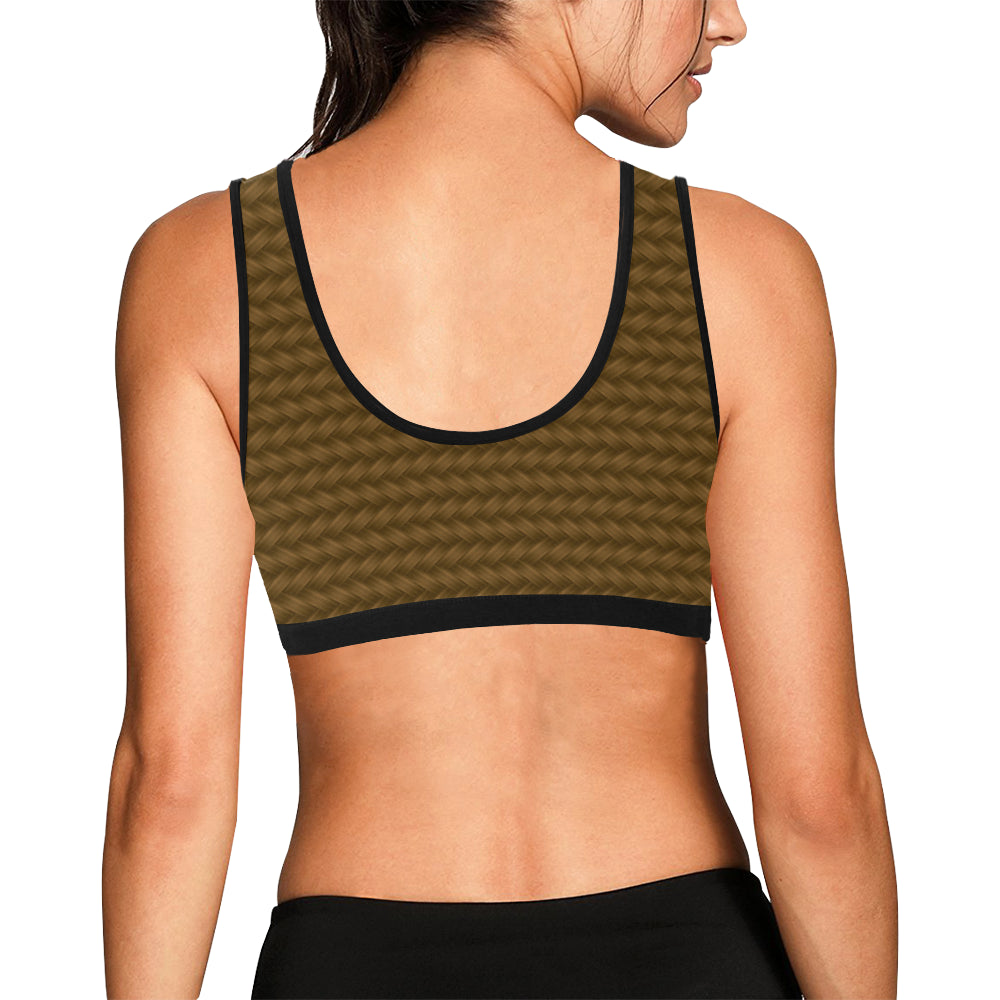 Cable Knit Pattern Print Design 02 Sports Bra
