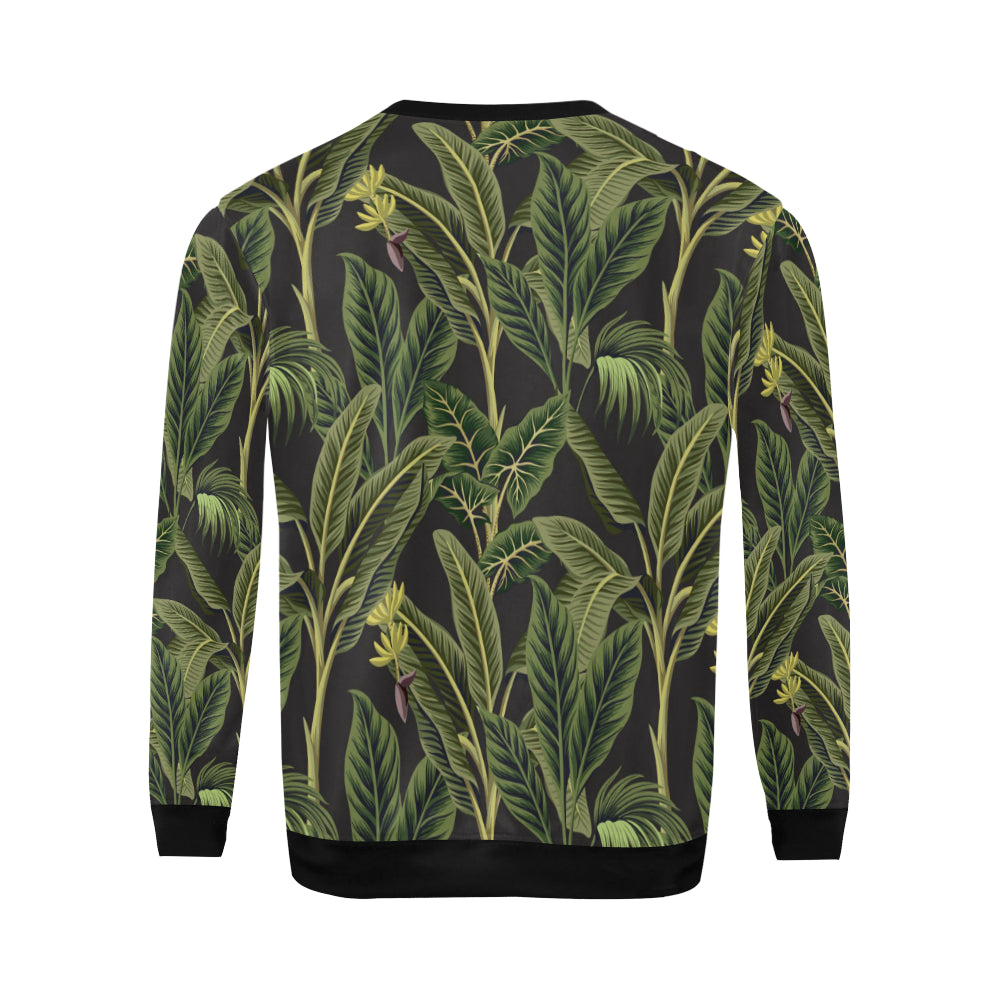 Banana Leaf Pattern Print Design BL04 Men Long Sleeve Sweatshirt