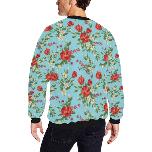 Summer Floral Pattern Print Design SF011 Men Long Sleeve Sweatshirt