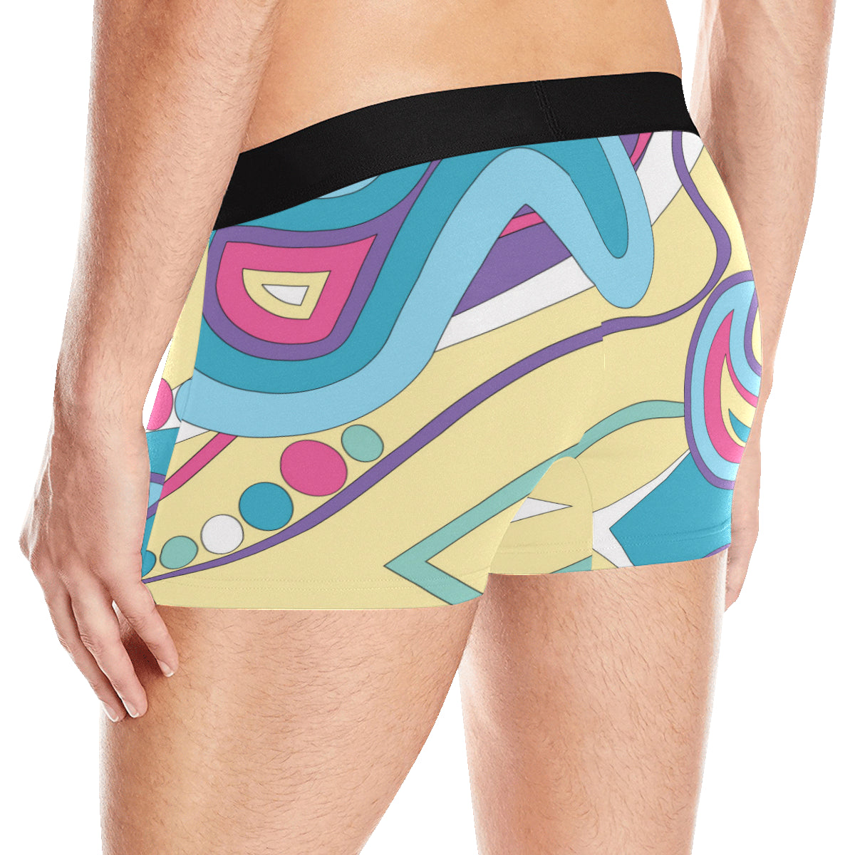 Funky Retro Pattern Print Design A01 Men's Boxer Briefs
