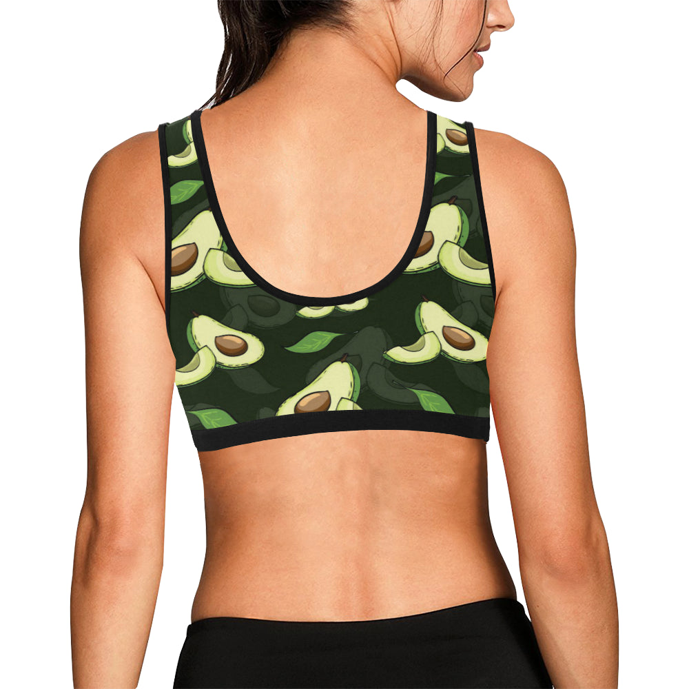 Avocado Pattern Print Design AC07 Sports Bra
