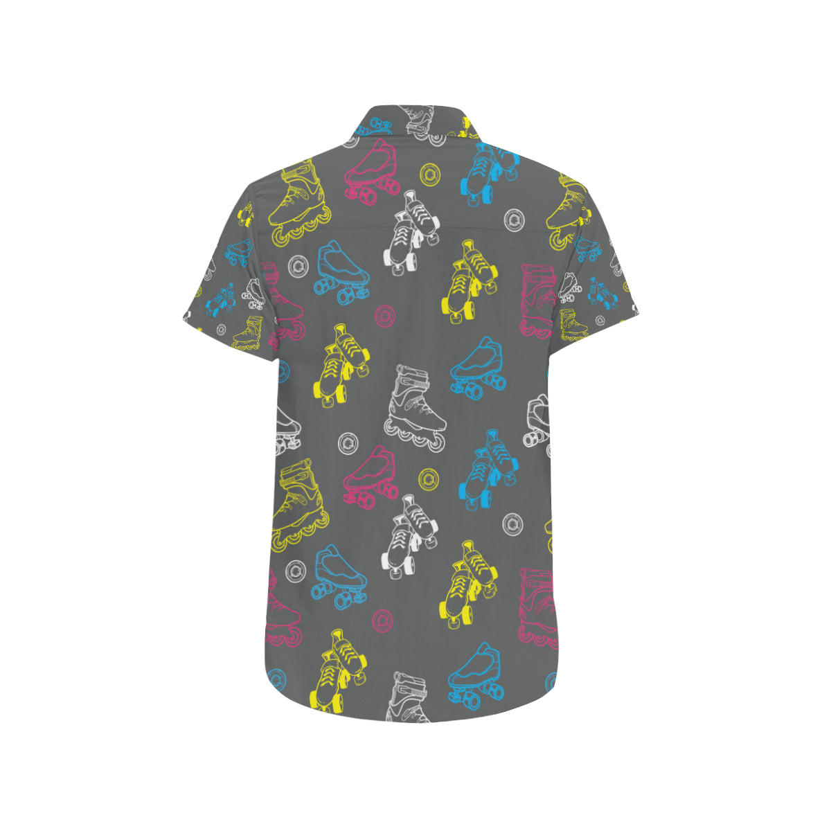 Roller skate Pattern Print Design A02 Men's Short Sleeve Button Up Shirt