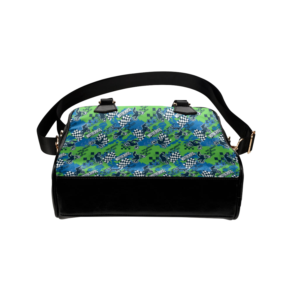 Motocross Pattern Print Design 04 Shoulder Handbag