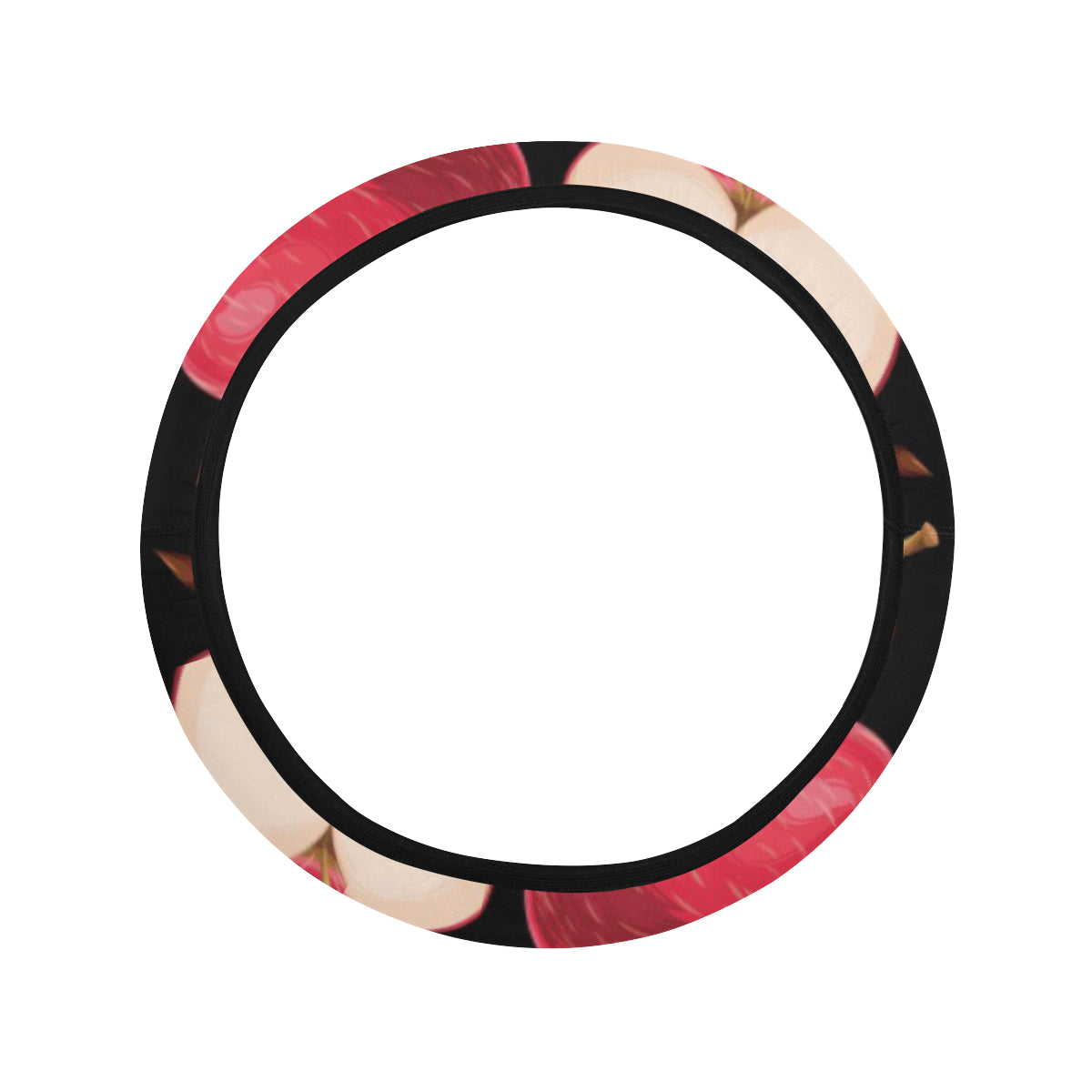 Apple Pattern Print Design AP02 Steering Wheel Cover with Elastic Edge
