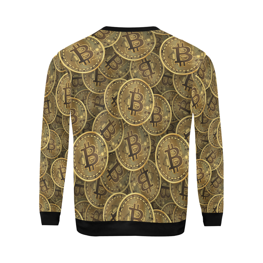 Bitcoin Pattern Print Design DO01 Men Long Sleeve Sweatshirt