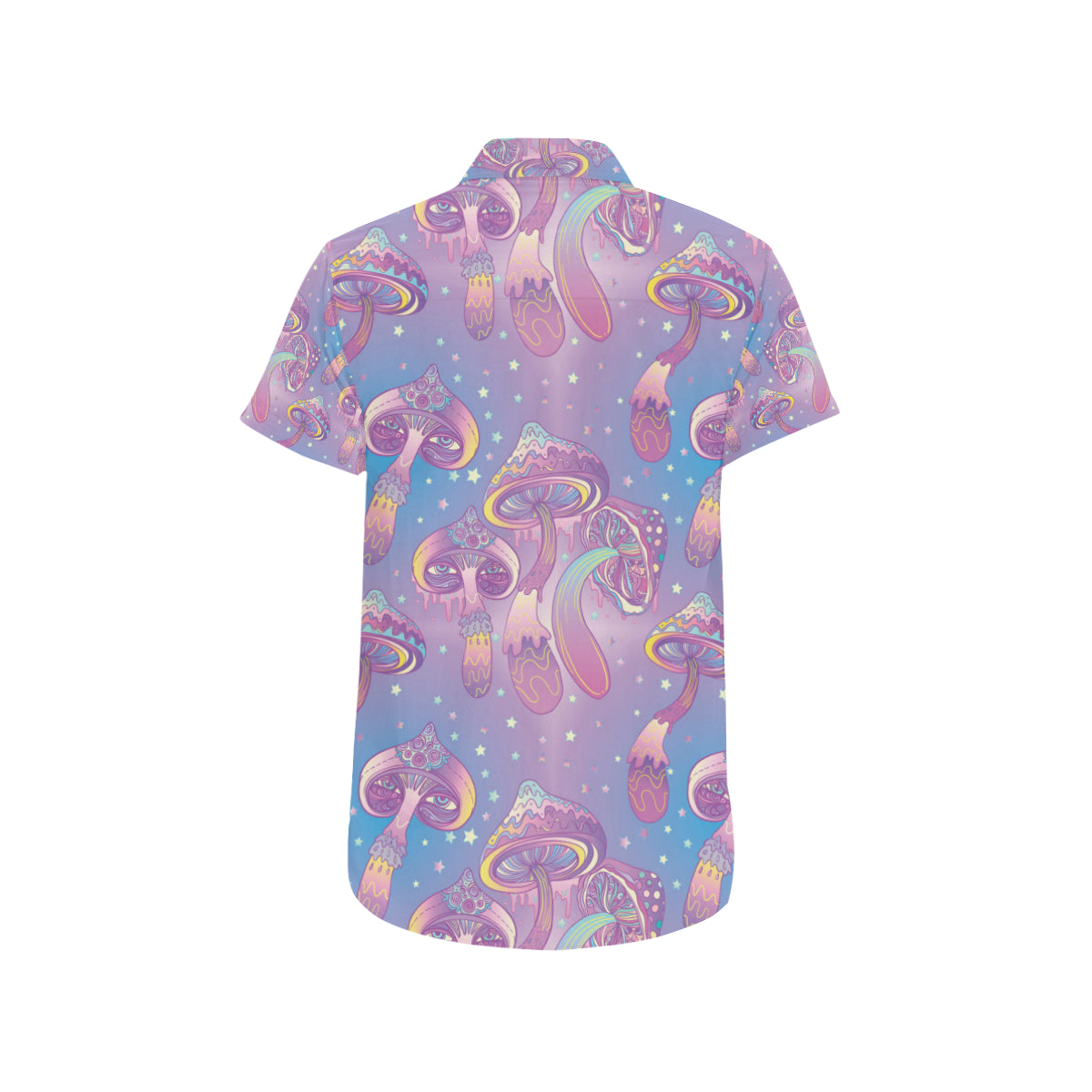 Psychedelic Mushroom Pattern Print Design A01 Men's Short Sleeve Button Up Shirt