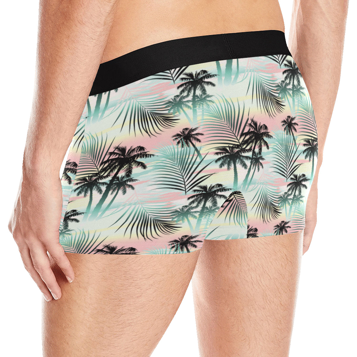 Palm Tree Pattern Print Design A03 Men's Boxer Briefs