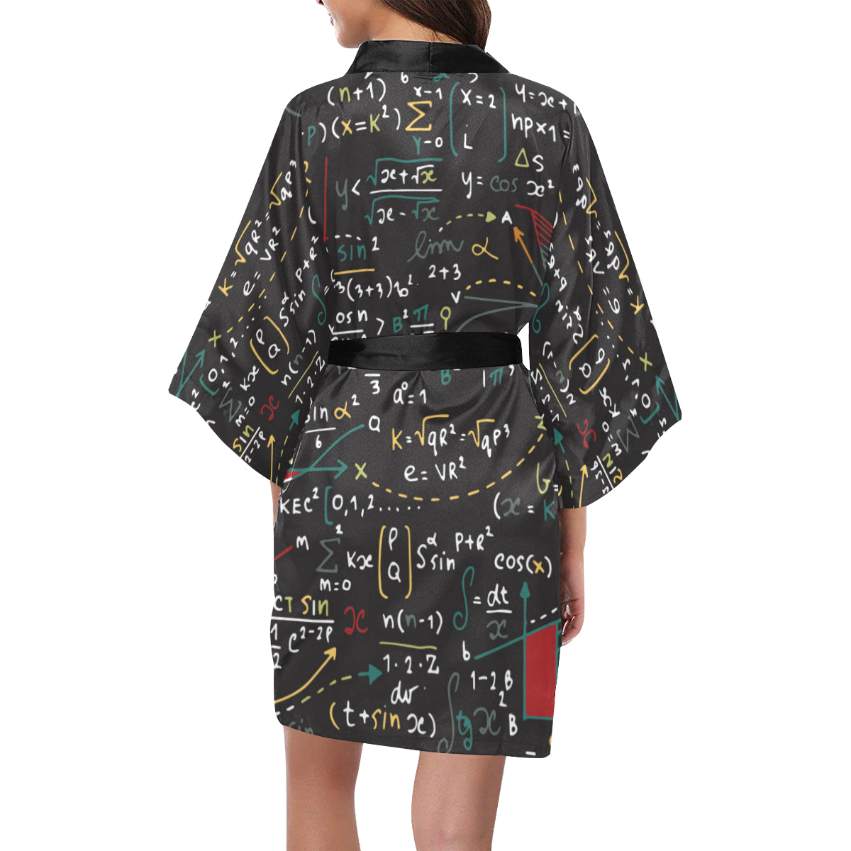 Math Pattern Print Design 04 Women's Short Kimono