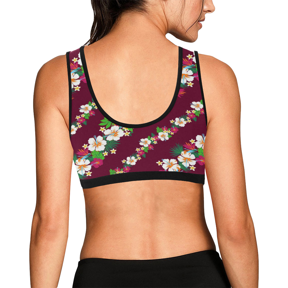 Hawaiian Themed Pattern Print Design H06 Sports Bra