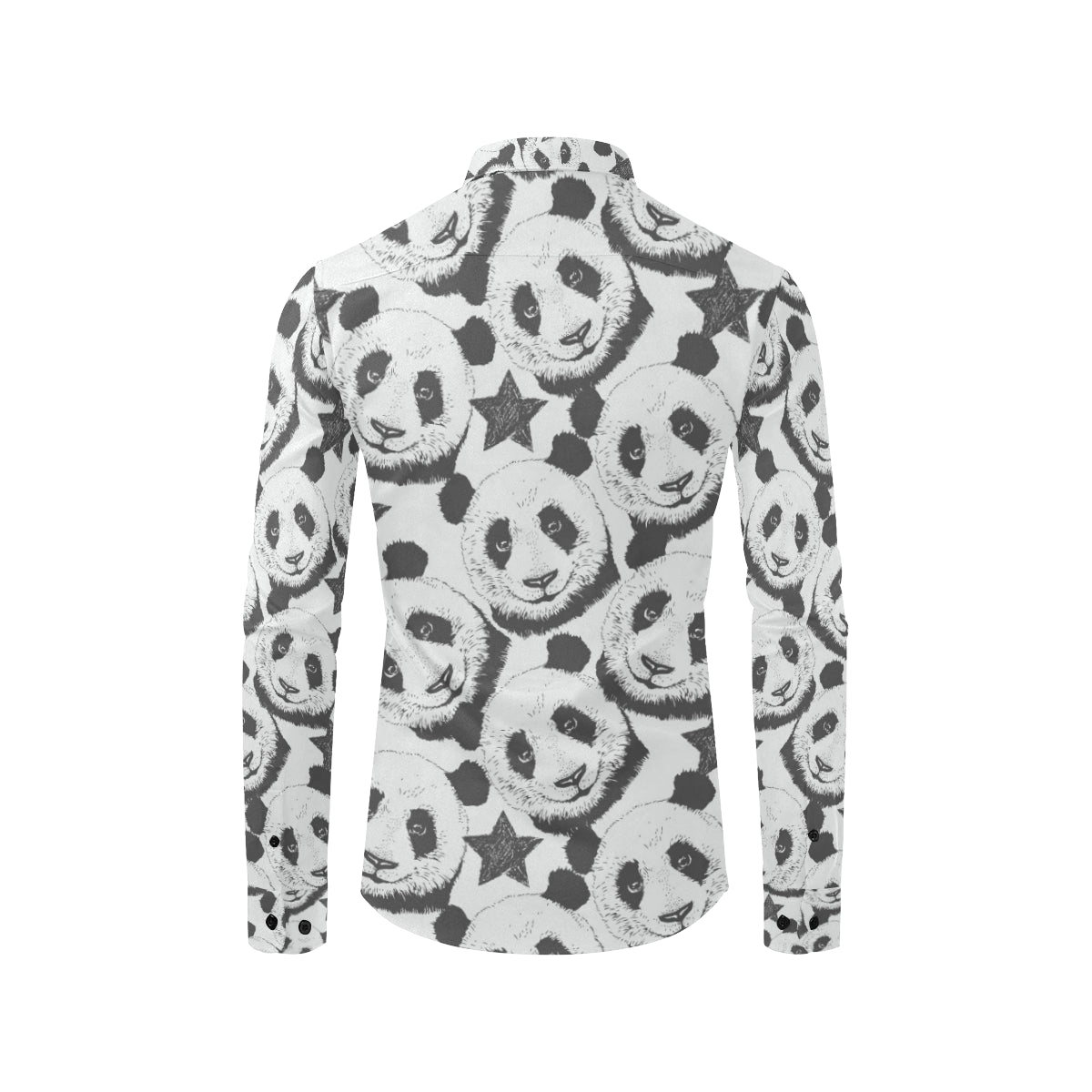 Panda Pattern Print Design A02 Men's Long Sleeve Shirt