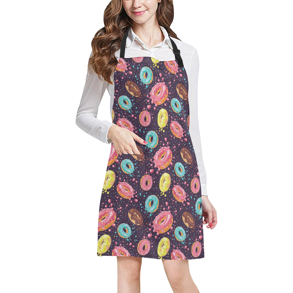 Donut Pattern Print Design DN03 Apron with Pocket