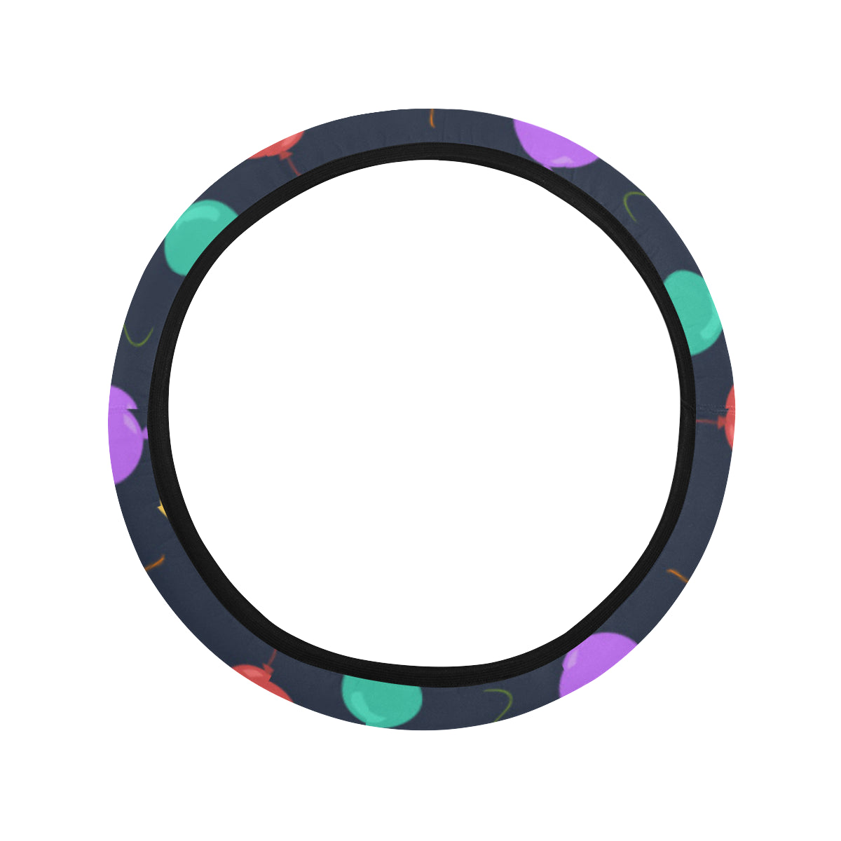 Ballon Colorful Pattern Print Design 03 Steering Wheel Cover with Elastic Edge