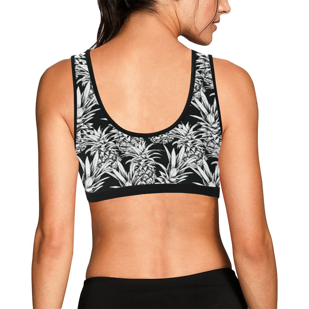 Pineapple Pattern Print Design PP08 Sports Bra
