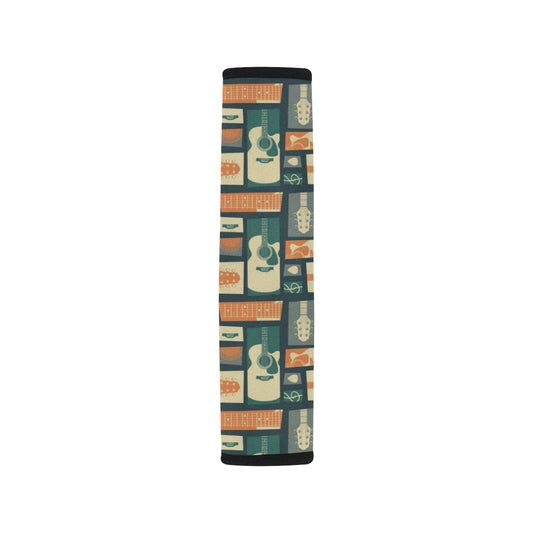 Acoustic Guitar Pattern Print Design 02 Car Seat Belt Cover