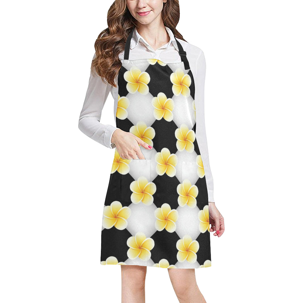 Plumeria Pattern Print Design A04 Apron with Pocket