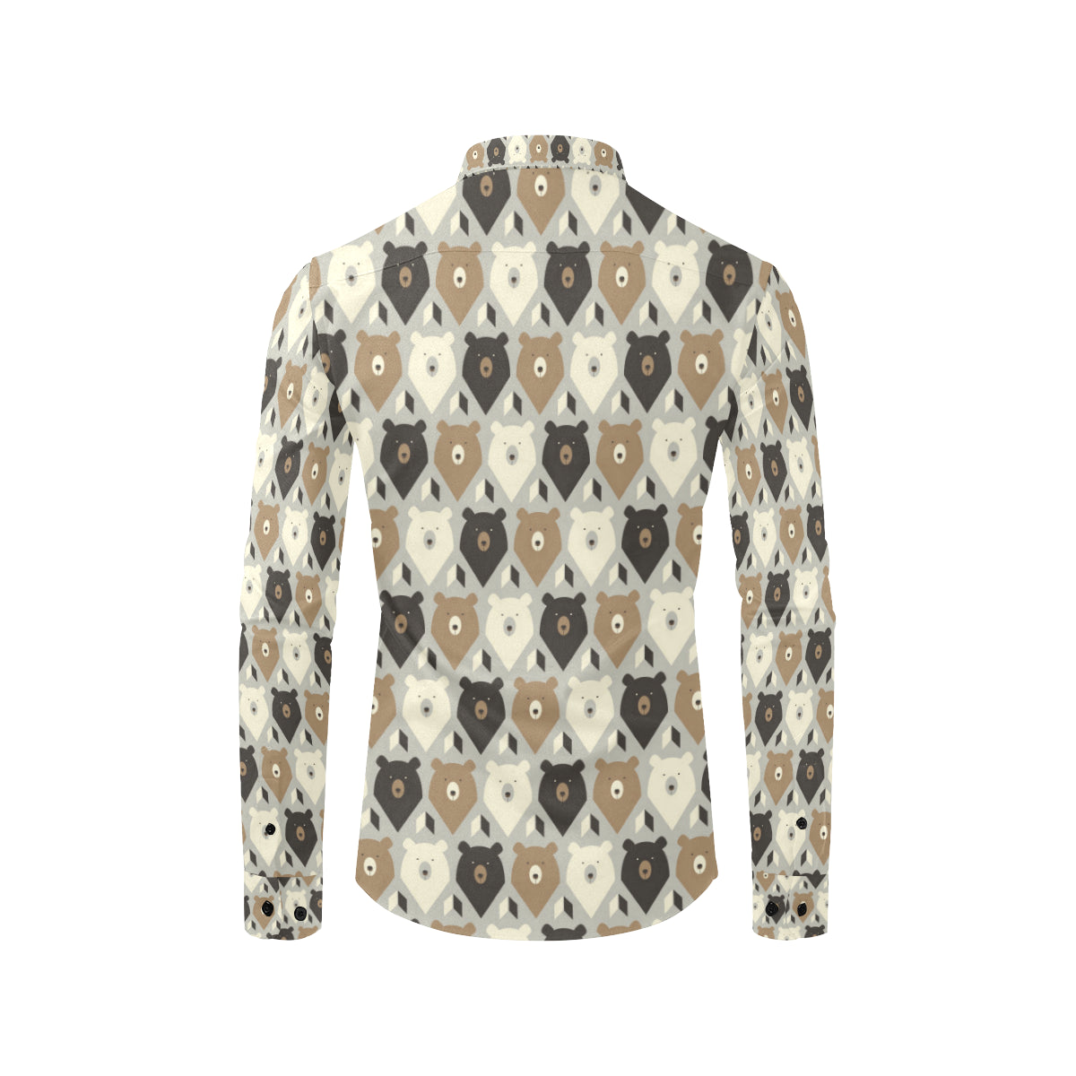 Bear Pattern Print Design 04 Men's Long Sleeve Shirt