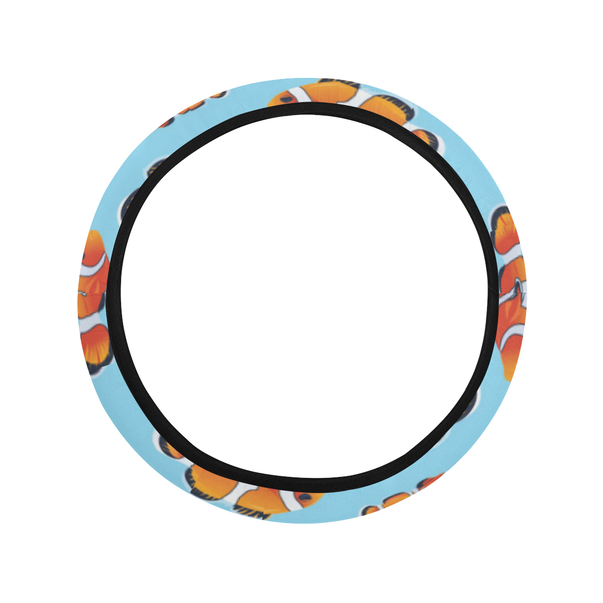 Clownfish Pattern Print Design 01 Steering Wheel Cover with Elastic Edge