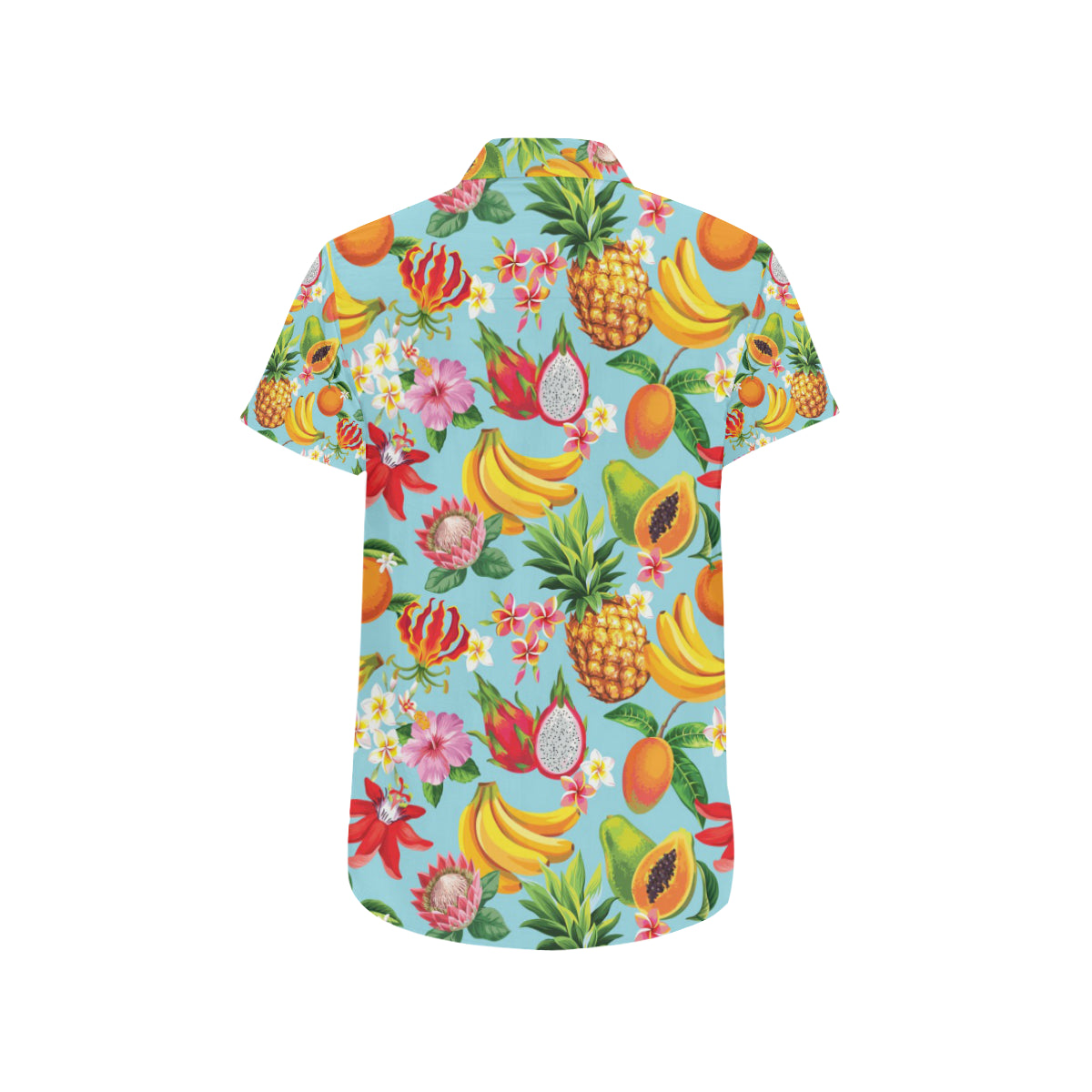 Tropical Fruits Pattern Print Design TF01 Men's Short Sleeve Button Up Shirt