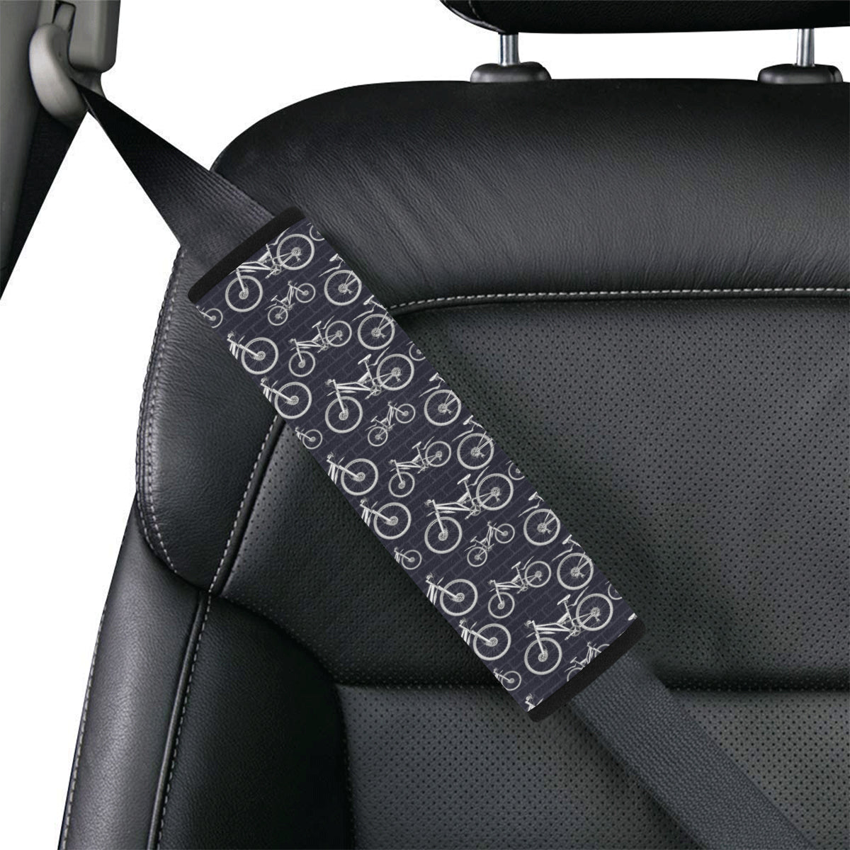 Mountain bike Pattern Print Design 02 Car Seat Belt Cover