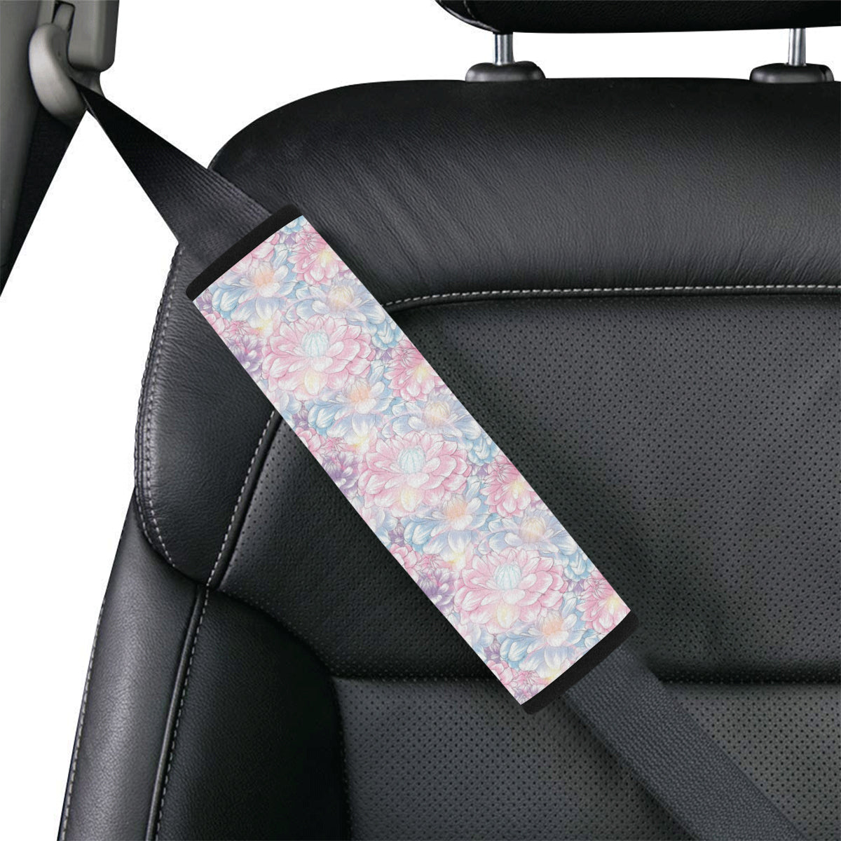 Dahlia Pattern Print Design 01 Car Seat Belt Cover