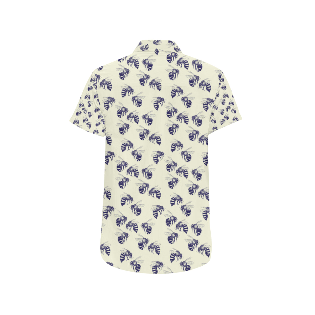 Bee Pattern Print Design 02 Men's Short Sleeve Button Up Shirt