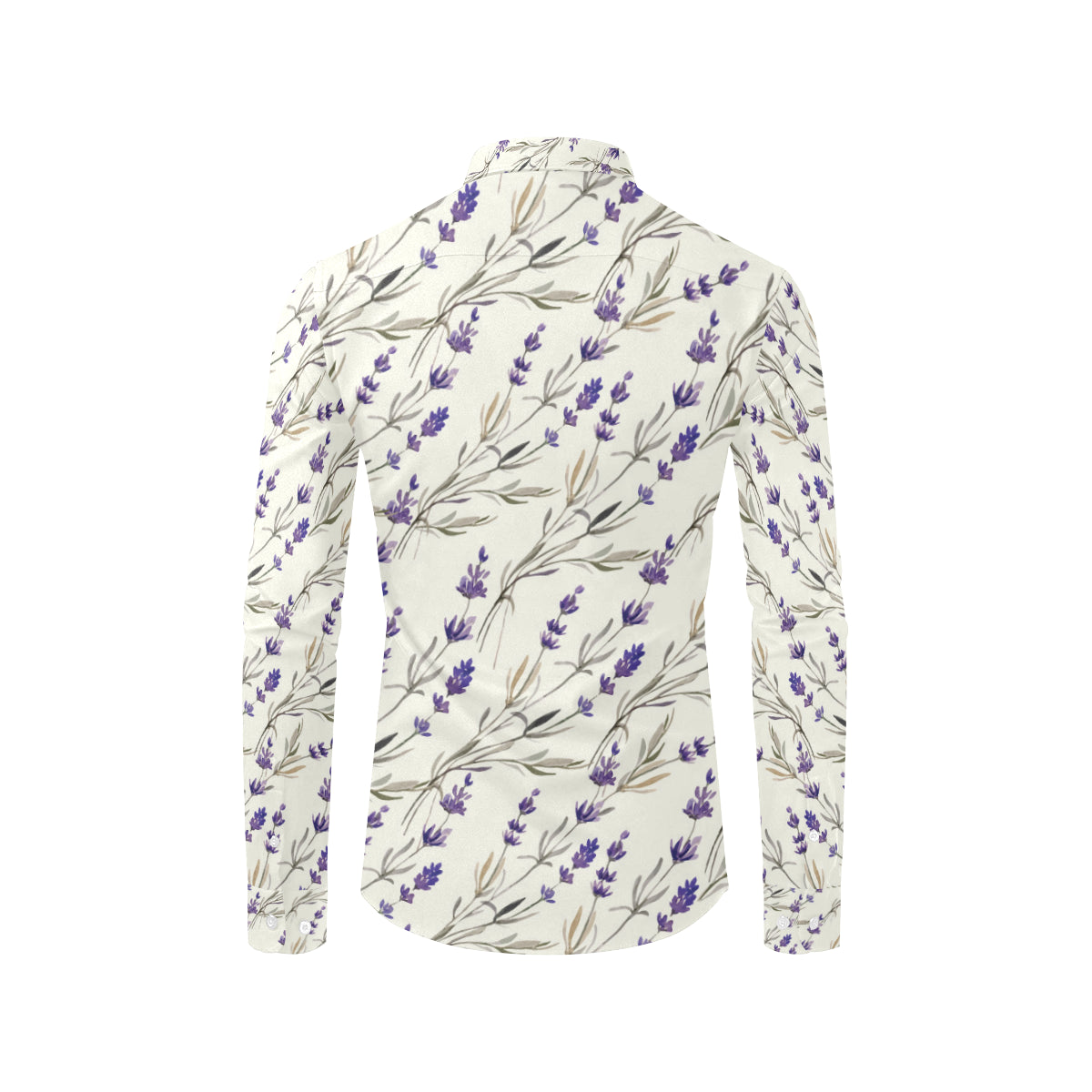 Lavender Pattern Print Design 01 Men's Long Sleeve Shirt