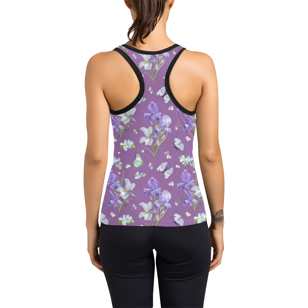 Iris Pattern Print Design IR09 Women's Racerback Tank Top