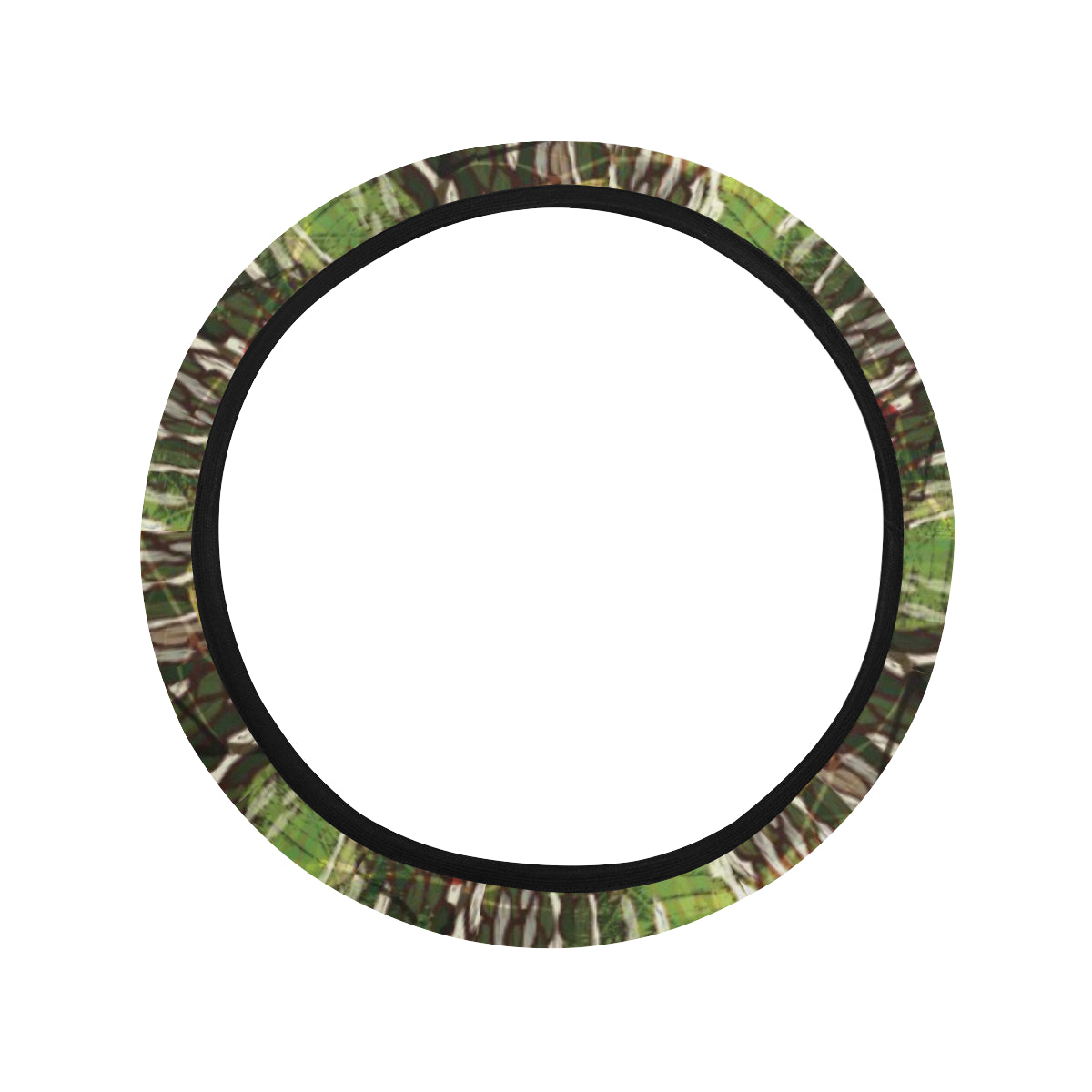 Camouflage Realtree Pattern Print Design 02 Steering Wheel Cover with Elastic Edge