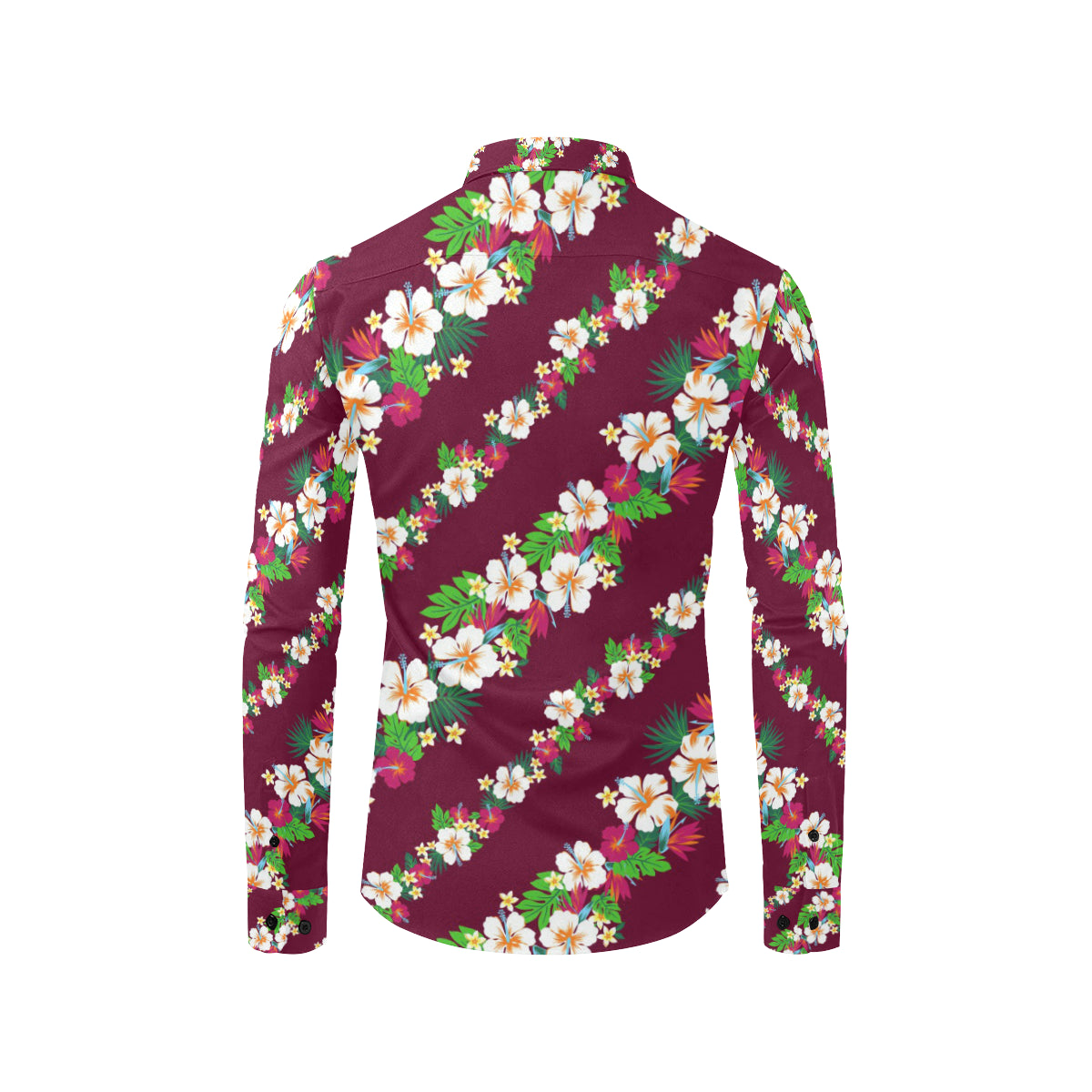 Hawaiian Themed Pattern Print Design H06 Men's Long Sleeve Shirt