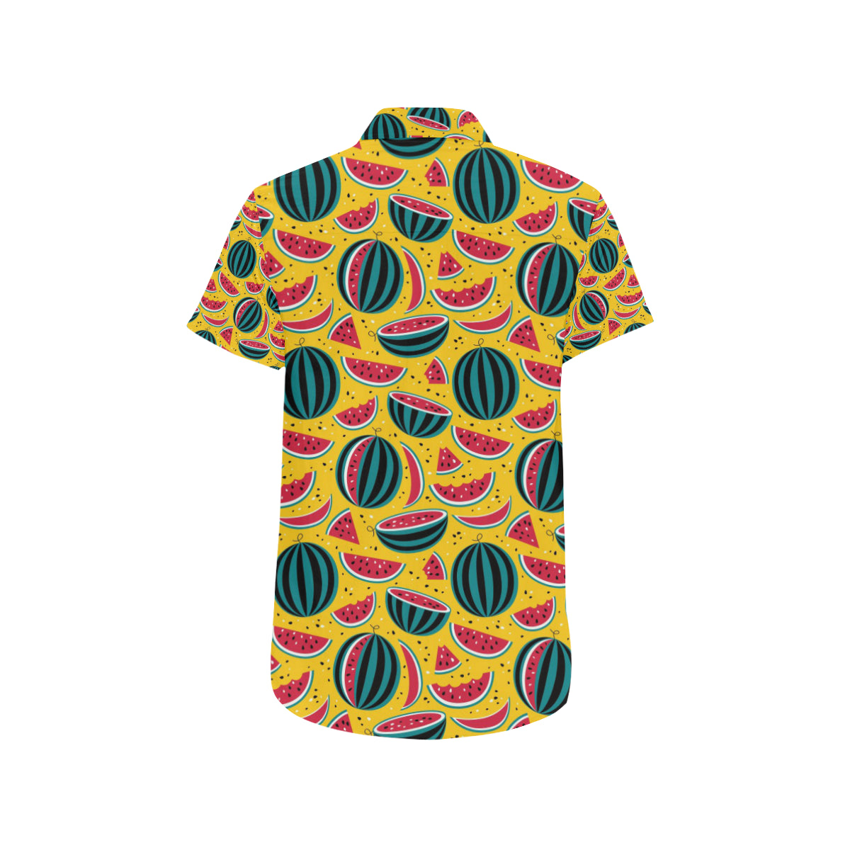 Watermelon Pattern Print Design WM02 Men's Short Sleeve Button Up Shirt