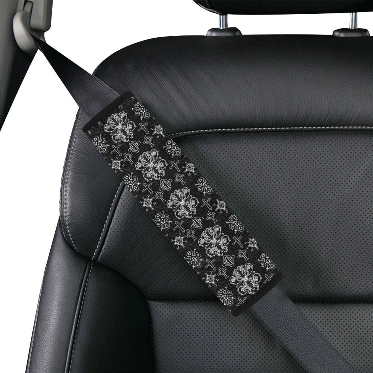 Cross Pattern Print Design 04 Car Seat Belt Cover