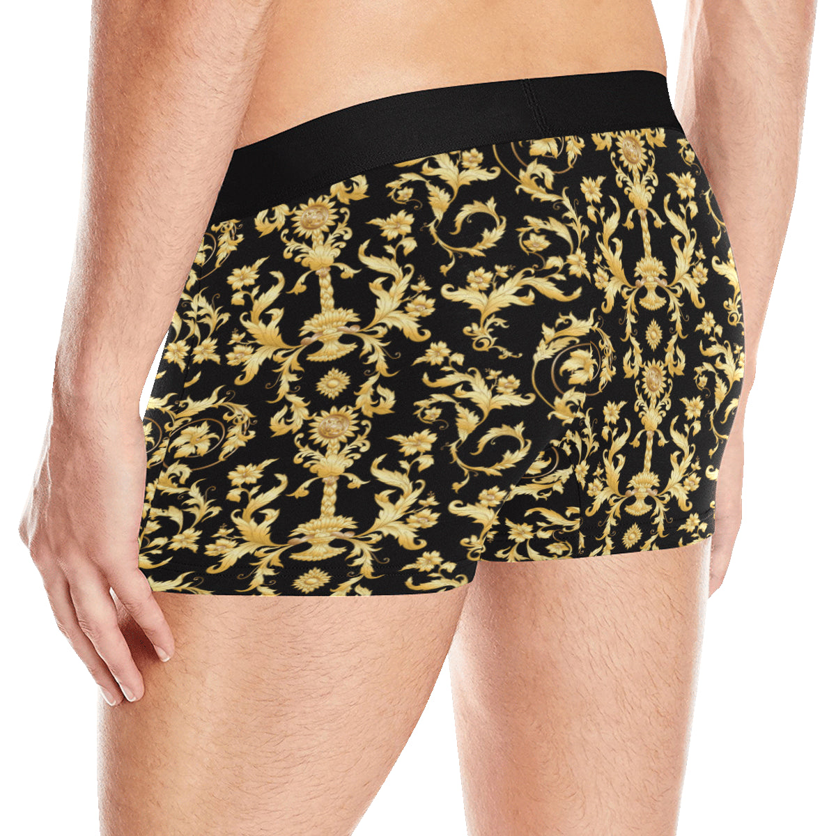 Baroque Golden Pattern Print Design 04 Men's Boxer Briefs