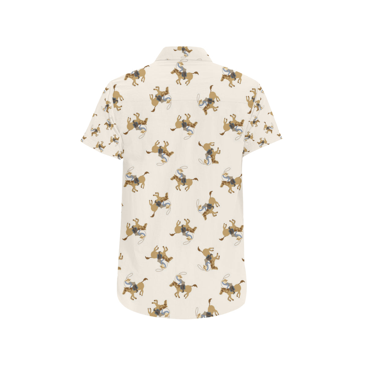 Cowboy Pattern Print Design 01 Men's Short Sleeve Button Up Shirt