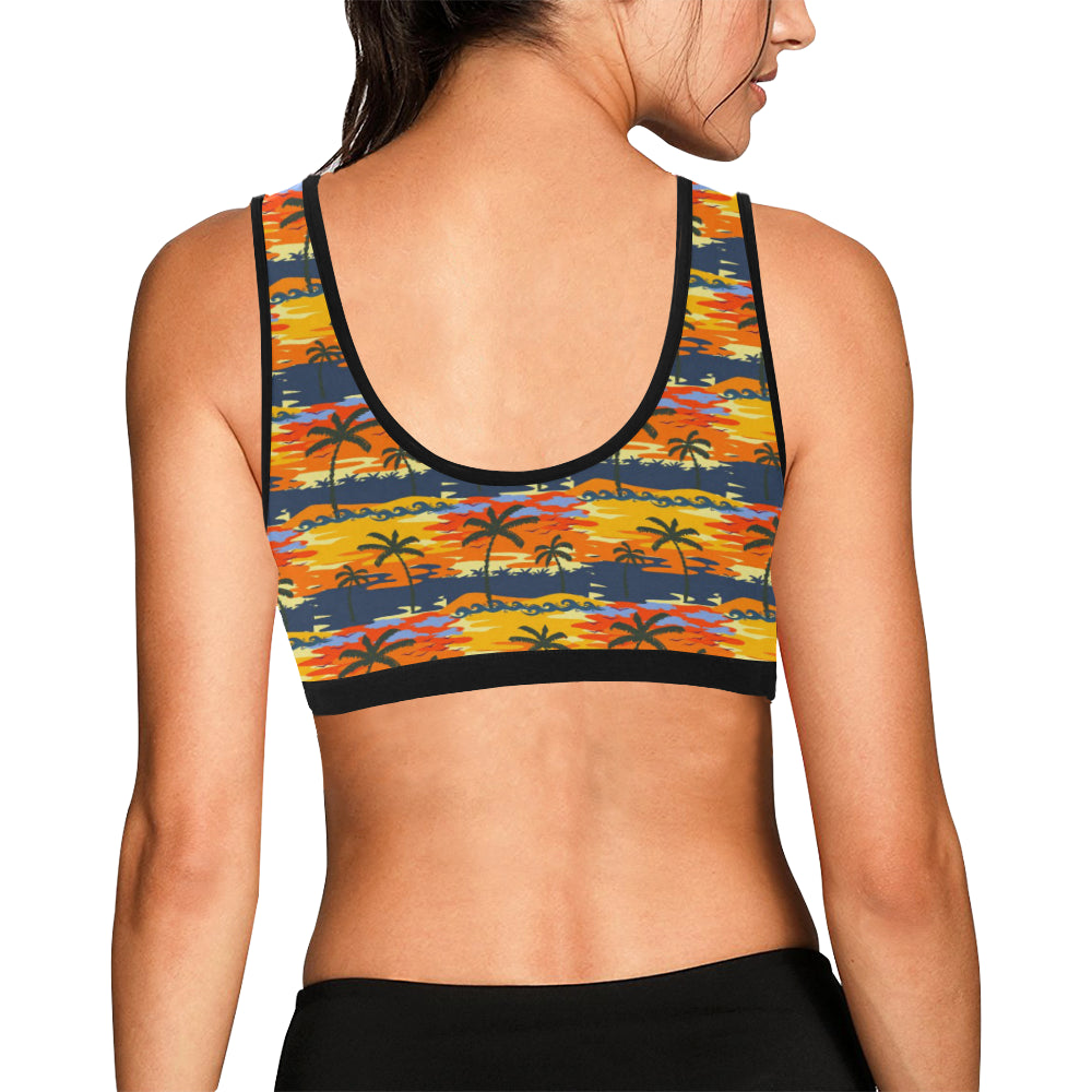 Palm Tree Pattern Print Design PT010 Sports Bra
