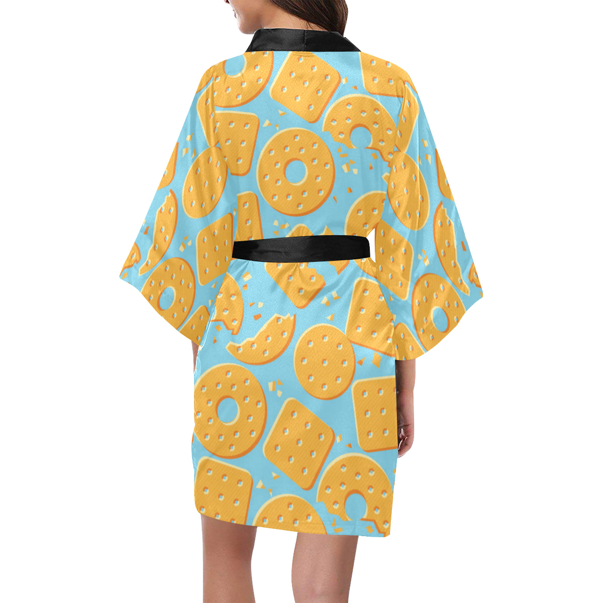 Cracker Pattern Print Design 02 Women's Short Kimono