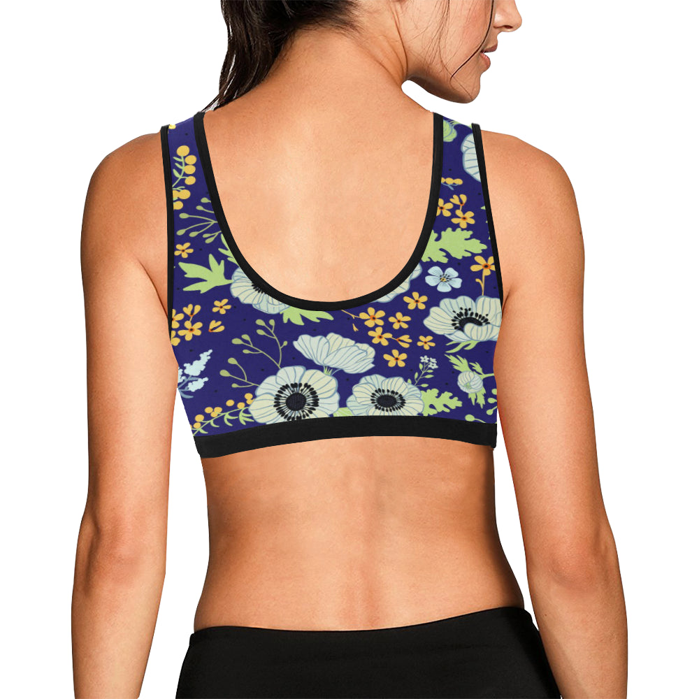 Anemone Pattern Print Design AM06 Sports Bra