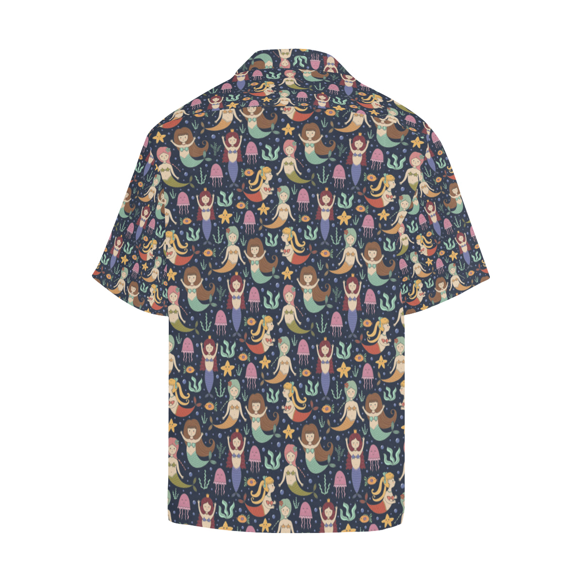 Mermaid Cartoon Pattern Print Design 03 Men's Hawaiian Shirt
