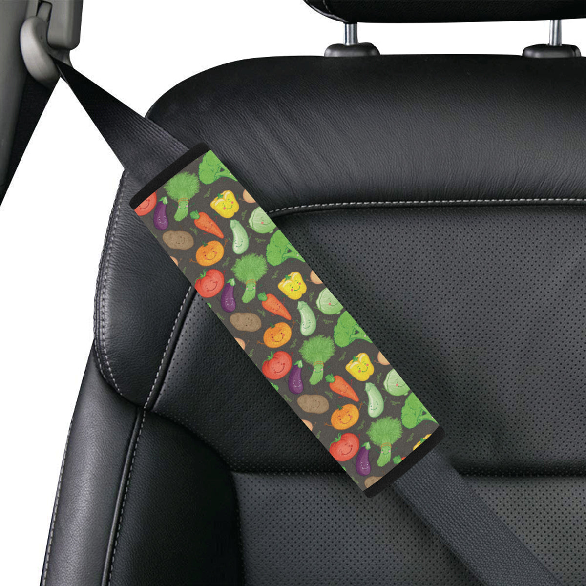 Vegan Funny Themed Design Print Car Seat Belt Cover