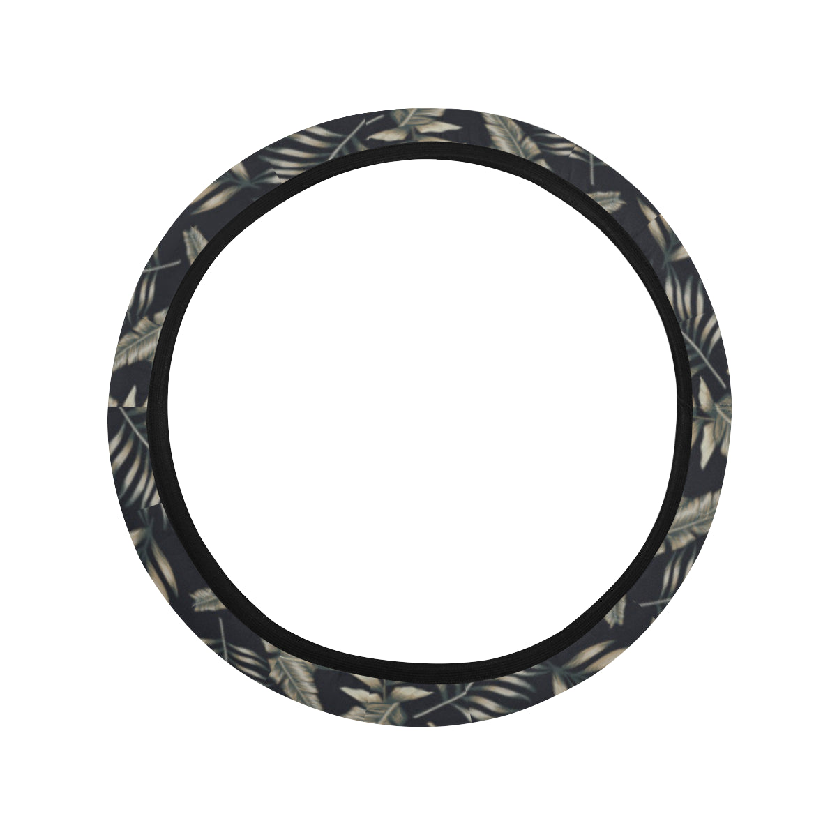 Banana Leaf Pattern Print Design 07 Steering Wheel Cover with Elastic Edge