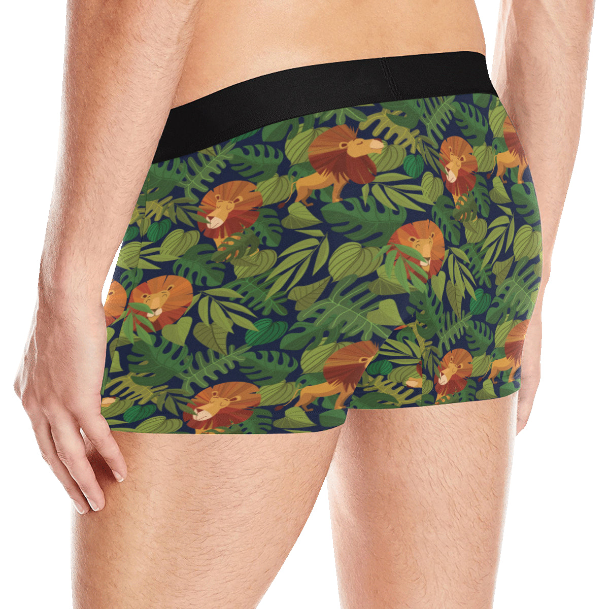 Lion Jungle Pattern Print Design 05 Men's Boxer Briefs