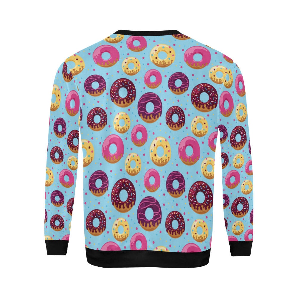 Donut Pattern Print Design DN07 Men Long Sleeve Sweatshirt