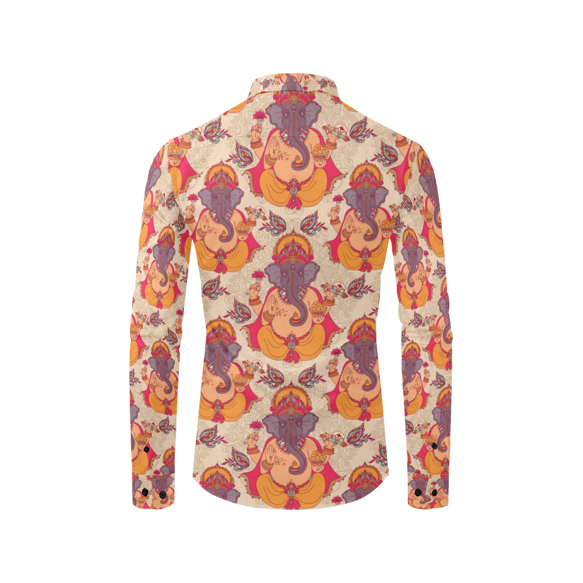 Ganesha Indian Pattern Print Design 02 Men's Long Sleeve Shirt