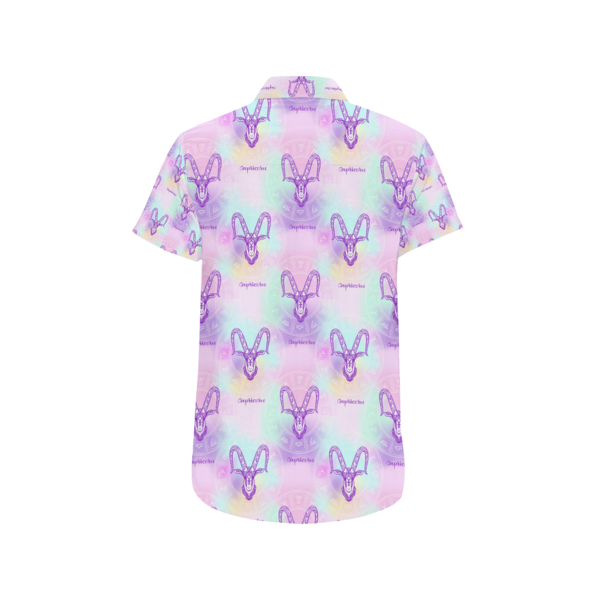 Capricorn Zodiac Pattern Print Design 02 Men's Short Sleeve Button Up Shirt