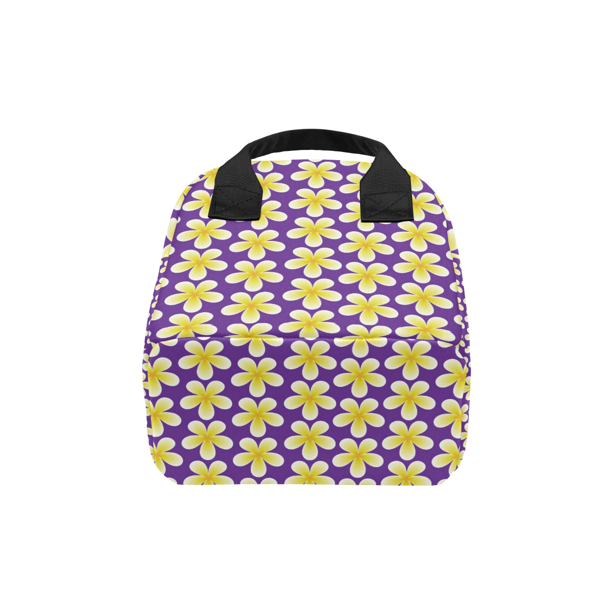 Yellow Plumeria Pattern Print Design PM05 Insulated Lunch Bag