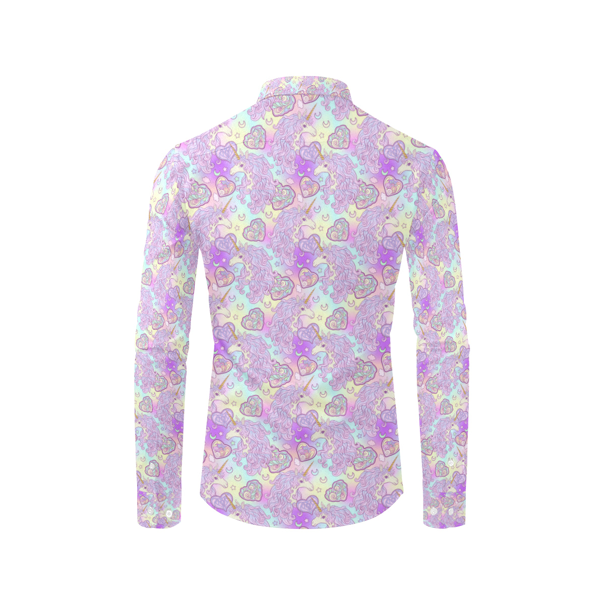 Unicorn Rainbow Star Heart Print Men's Long Sleeve Shirt