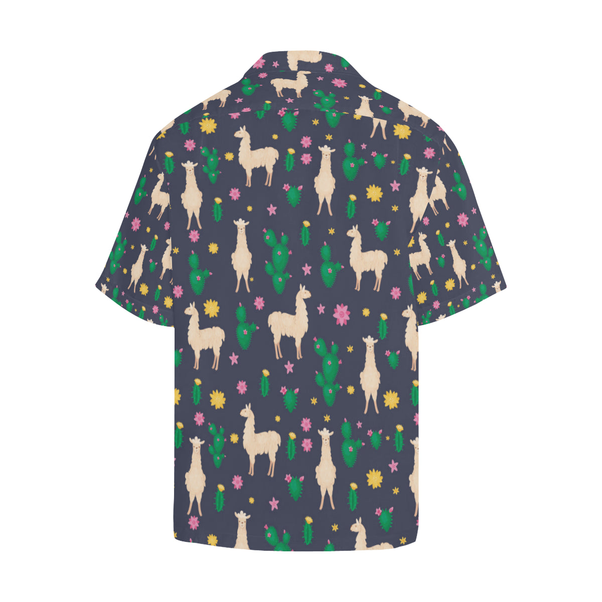 Llama Cactus Pattern Print Design 012 Men's Hawaiian Shirt