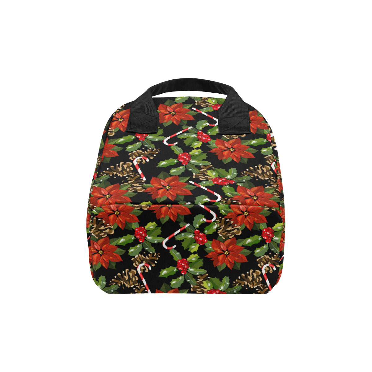 Poinsettia Pattern Print Design POT01 Insulated Lunch Bag