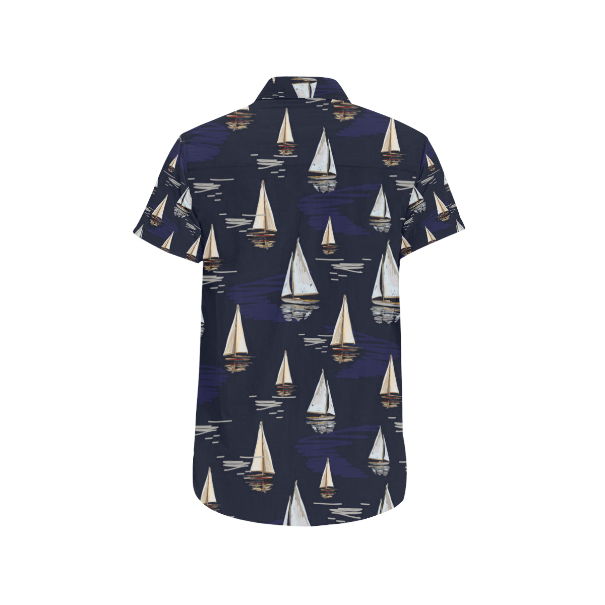 Sailing Ships Pattern Print Design A05 Men's Short Sleeve Button Up Shirt