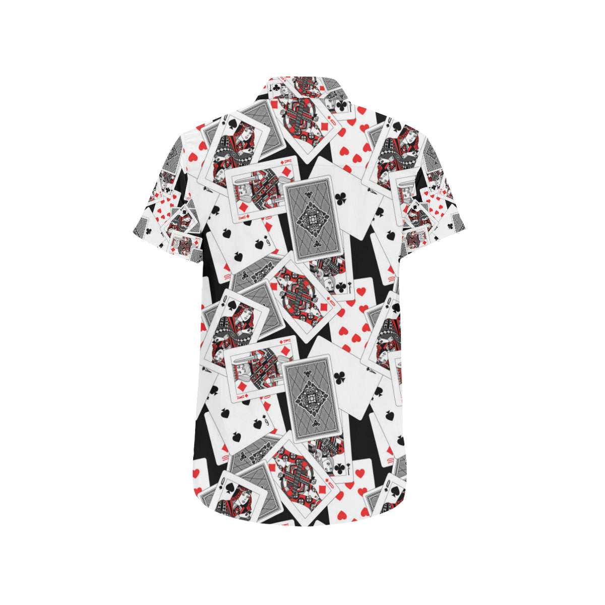 Poker Cards Pattern Print Design A04 Men's Short Sleeve Button Up Shirt