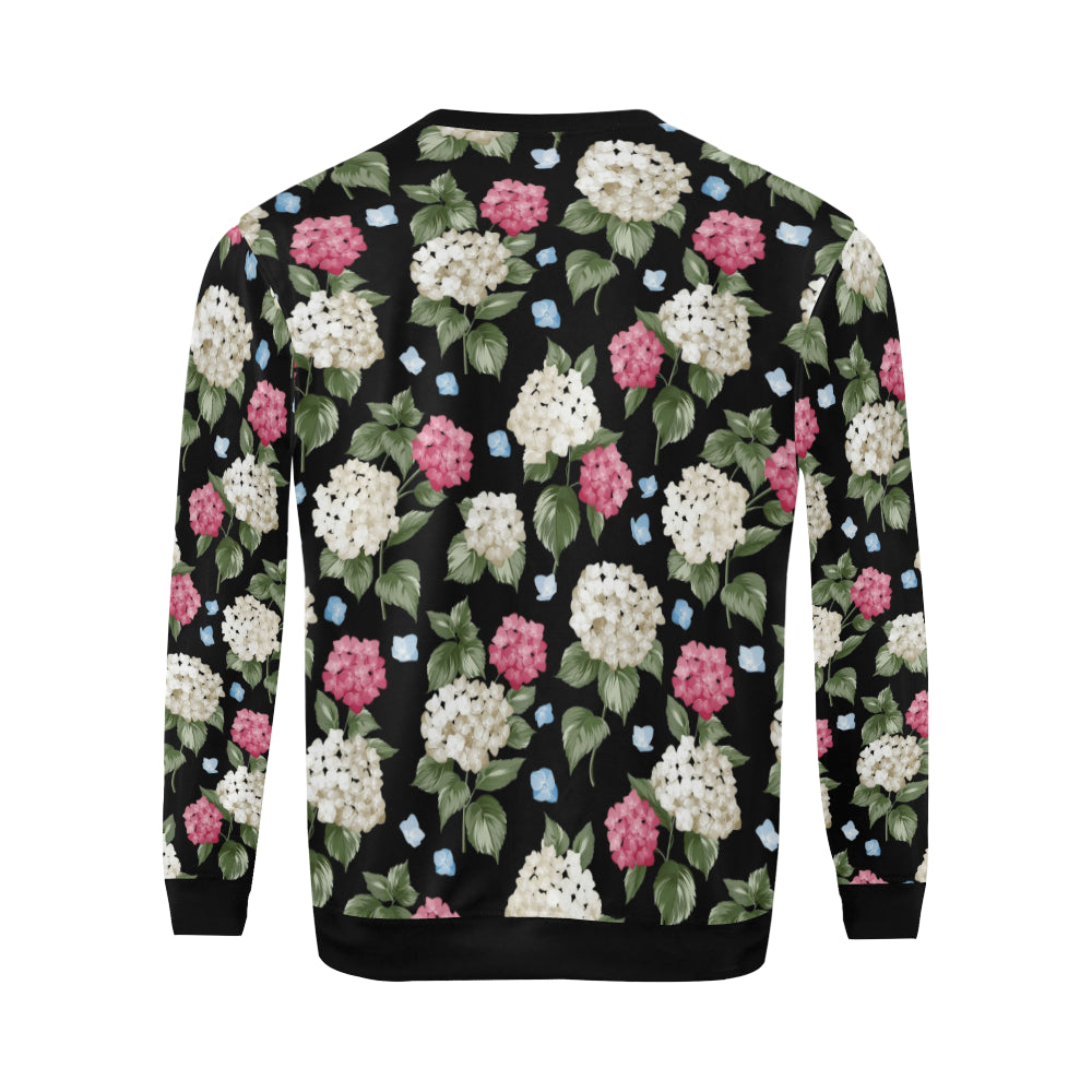 Hydrangea Pattern Print Design HD09 Men Long Sleeve Sweatshirt